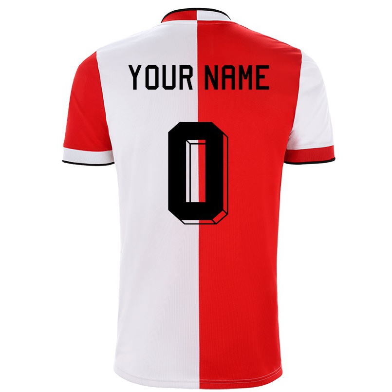 Herren Fußball Dein Name #0 Rot-weib Heimtrikot Trikot 2021/22 T-shirt