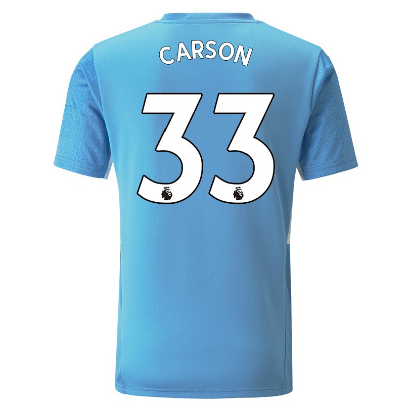 Herren Fußball Scott Carson #33 Blau Heimtrikot Trikot 2021/22 T-shirt