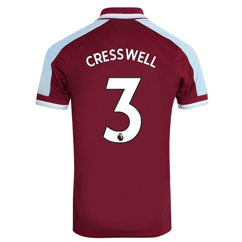 Herren Fußball Aaron Cresswell #3 Kastanienbraun Heimtrikot Trikot 2021/22 T-shirt