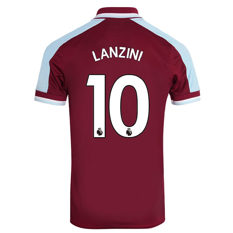 Herren Fußball Manuel Lanzini #10 Kastanienbraun Heimtrikot Trikot 2021/22 T-shirt