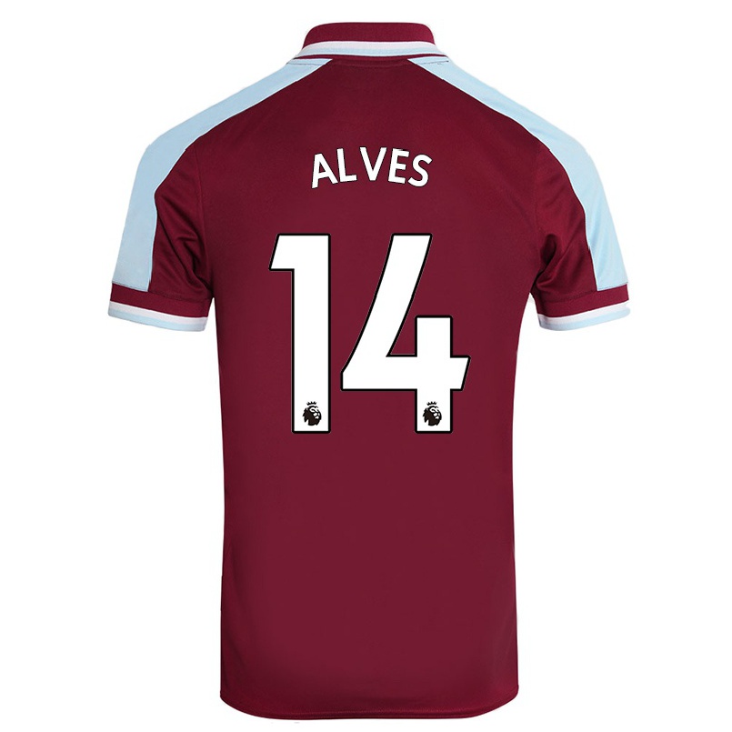 Herren Fußball Frederik Alves #14 Kastanienbraun Heimtrikot Trikot 2021/22 T-shirt