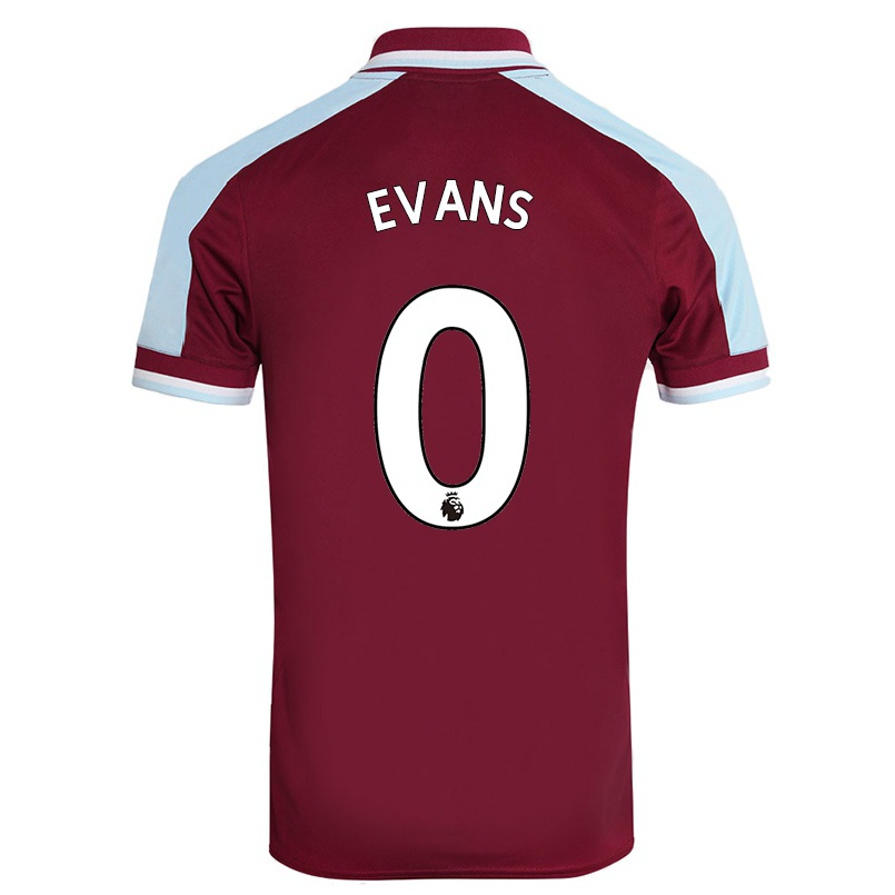 Herren Fußball Isaac Evans #0 Kastanienbraun Heimtrikot Trikot 2021/22 T-shirt