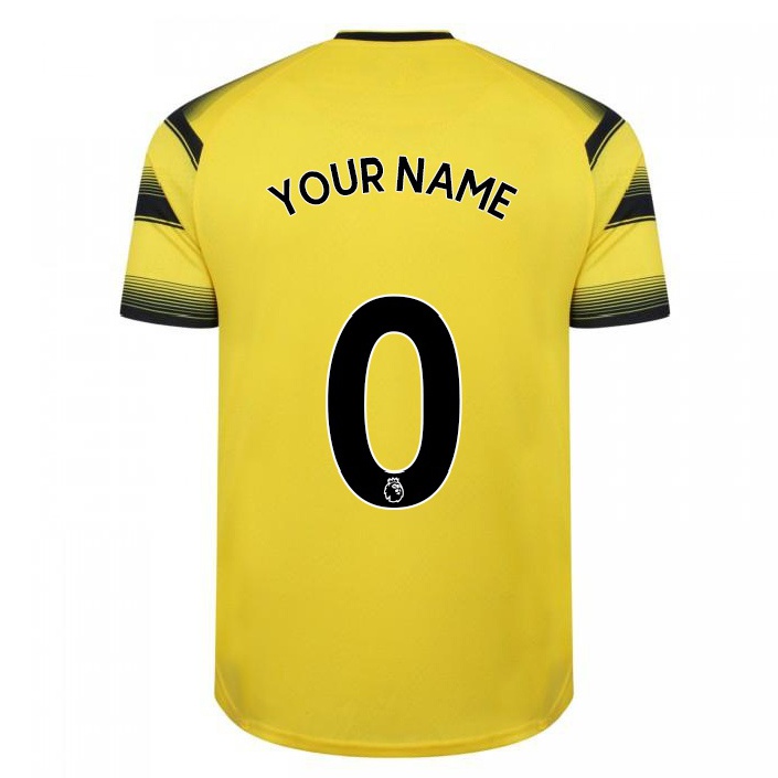 Herren Fußball Dein Name #0 Gelb Schwarz Heimtrikot Trikot 2021/22 T-shirt