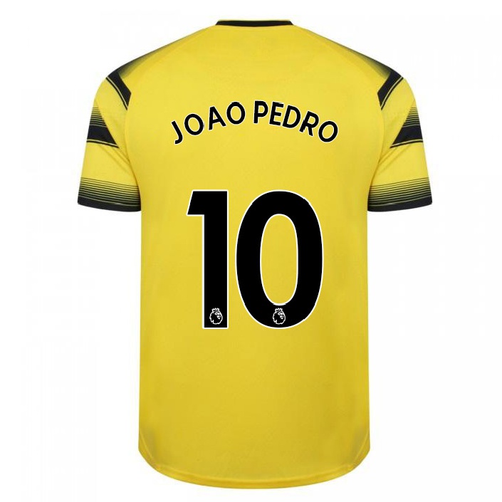 Herren Fußball Joao Pedro #10 Gelb Schwarz Heimtrikot Trikot 2021/22 T-shirt