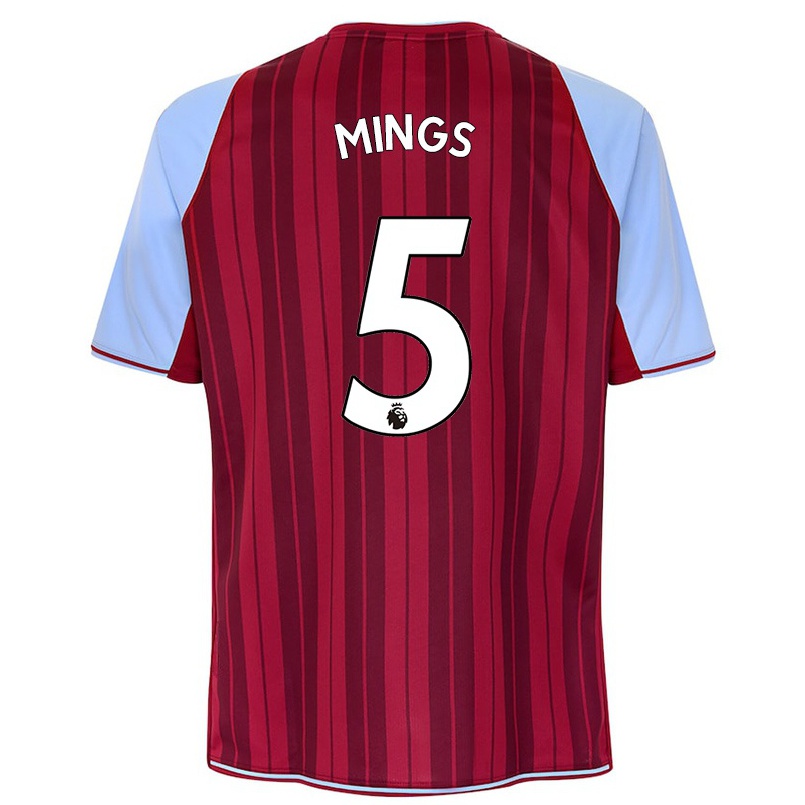 Herren Fußball Tyrone Mings #5 Kastanienbraun Heimtrikot Trikot 2021/22 T-shirt