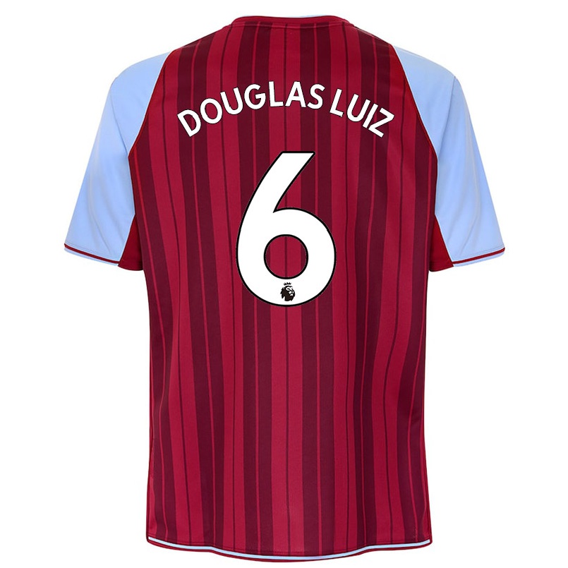 Herren Fußball Douglas Luiz #6 Kastanienbraun Heimtrikot Trikot 2021/22 T-shirt