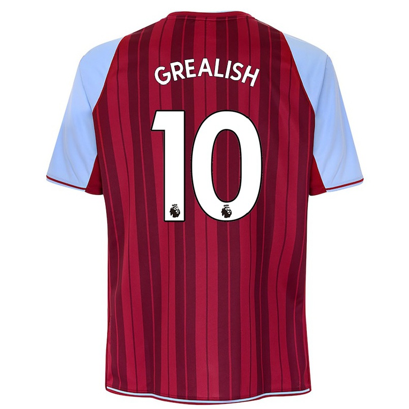 Herren Fußball Jack Grealish #10 Kastanienbraun Heimtrikot Trikot 2021/22 T-shirt