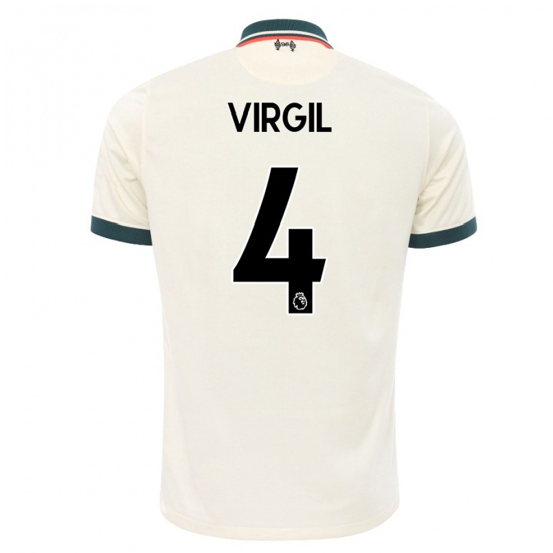 Herren Fußball Virgil Van Dijk #4 Beige Auswärtstrikot Trikot 2021/22 T-shirt