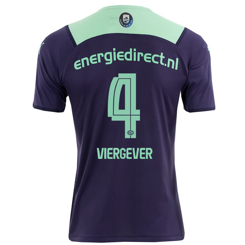 Herren Fußball Nick Viergever #4 Dunkelviolett Auswärtstrikot Trikot 2021/22 T-shirt