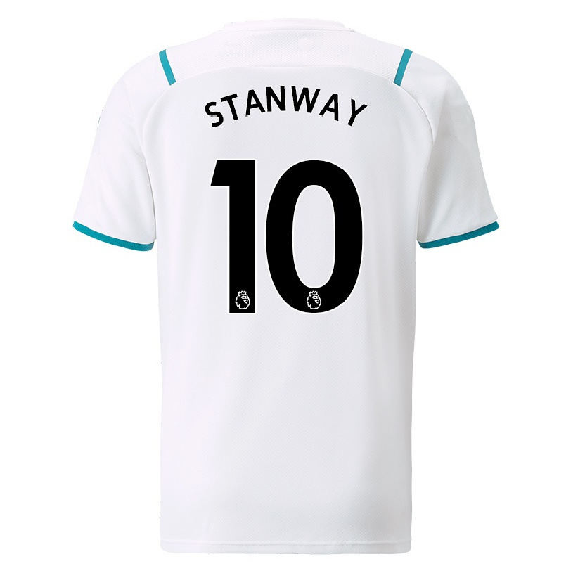 Herren Fußball Georgia Stanway #10 Weiß Auswärtstrikot Trikot 2021/22 T-shirt