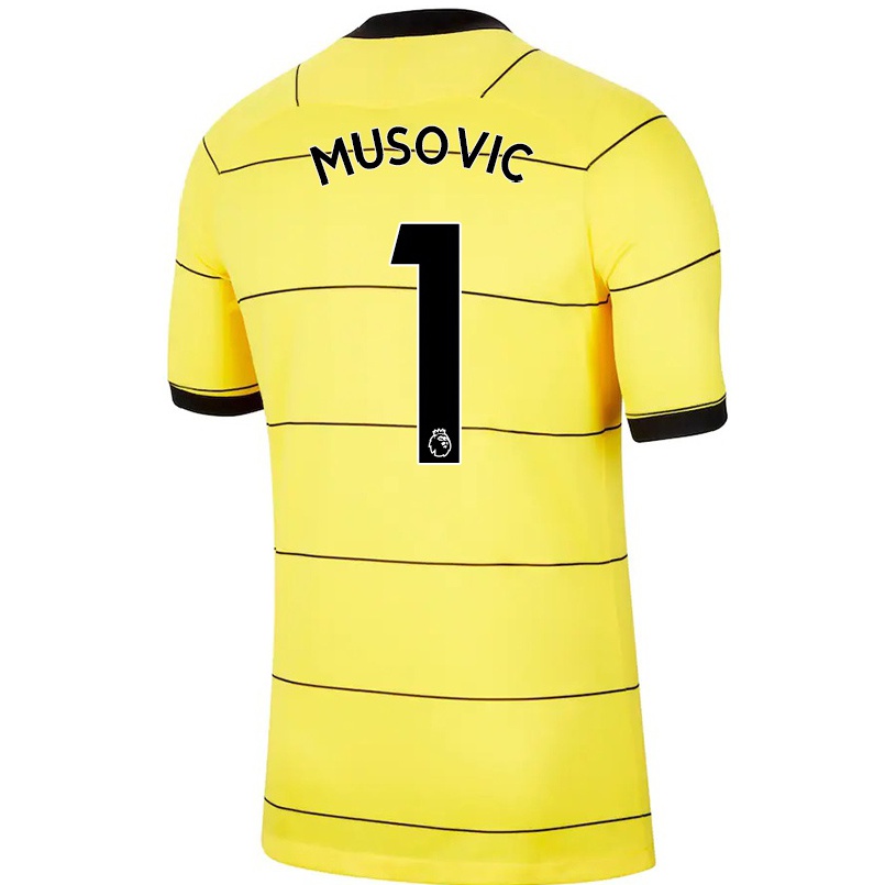 Herren Fußball Zecira Musovic #1 Gelb Auswärtstrikot Trikot 2021/22 T-shirt