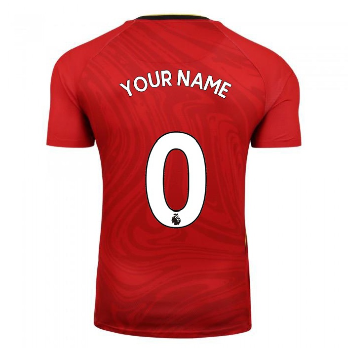 Herren Fußball Dein Name #0 Rot Auswärtstrikot Trikot 2021/22 T-shirt