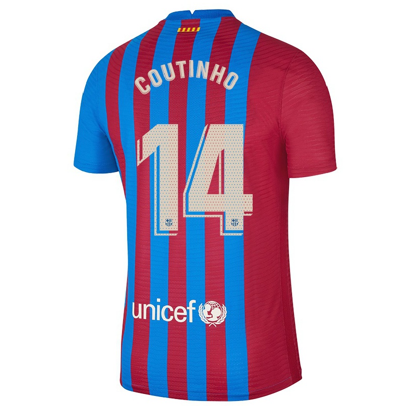 Herren Fußball Philippe Coutinho #14 Kastanienbraun Heimtrikot Trikot 2021/22 T-shirt