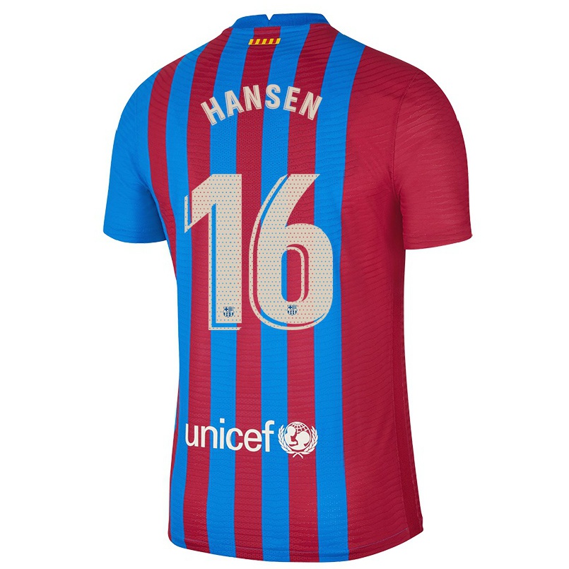 Herren Fußball Caroline Graham Hansen #16 Kastanienbraun Heimtrikot Trikot 2021/22 T-shirt