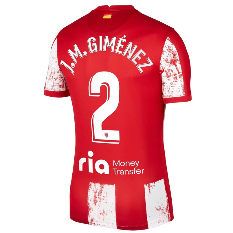 Herren Fußball Jose Maria Gimenez #2 Rot-weib Heimtrikot Trikot 2021/22 T-shirt
