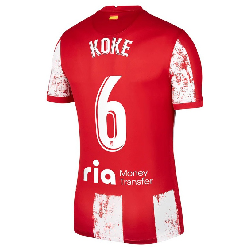 Herren Fußball Koke #6 Rot-weib Heimtrikot Trikot 2021/22 T-shirt