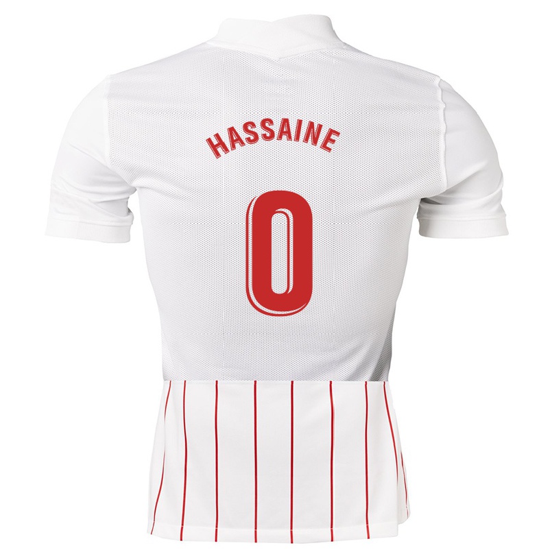 Herren Fußball Ilies Hassaine #0 Weiß Heimtrikot Trikot 2021/22 T-shirt