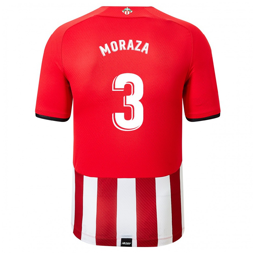 Herren Fußball Moraza #3 Rot-weib Heimtrikot Trikot 2021/22 T-shirt