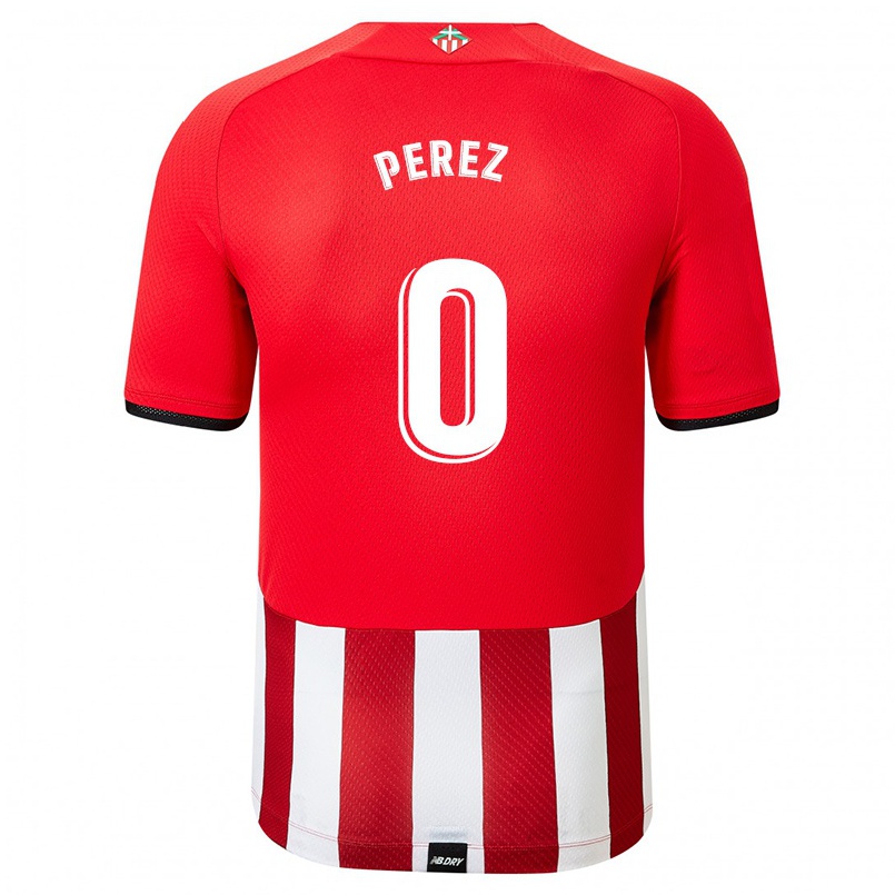 Herren Fußball Unai Perez #0 Rot-weib Heimtrikot Trikot 2021/22 T-shirt