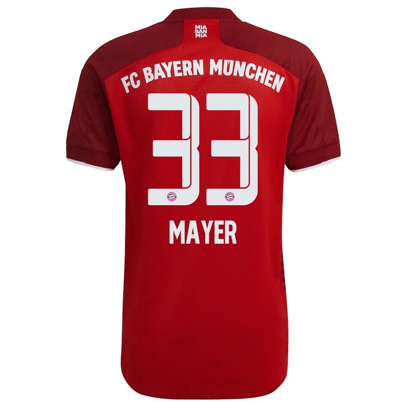 Herren Fußball Jakob Mayer #33 Dunkelrot Heimtrikot Trikot 2021/22 T-shirt