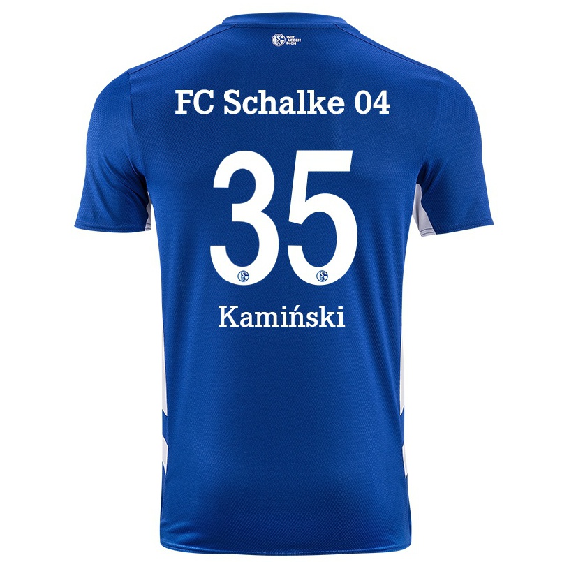 Herren Fußball Marcin Kaminski #35 Königsblau Heimtrikot Trikot 2021/22 T-shirt
