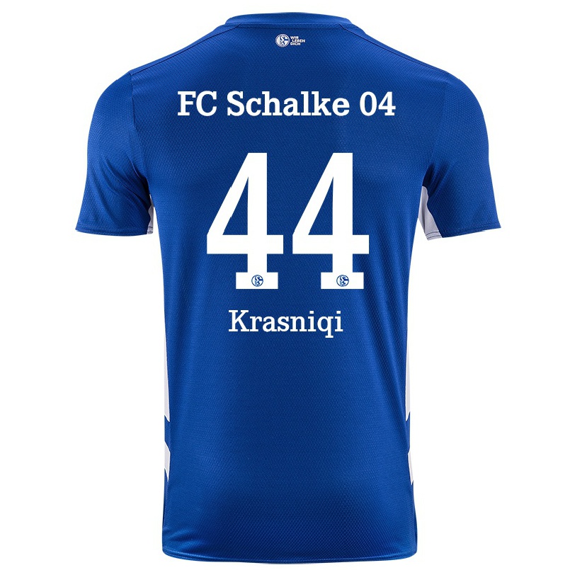 Herren Fußball Bleron Krasniqi #44 Königsblau Heimtrikot Trikot 2021/22 T-shirt