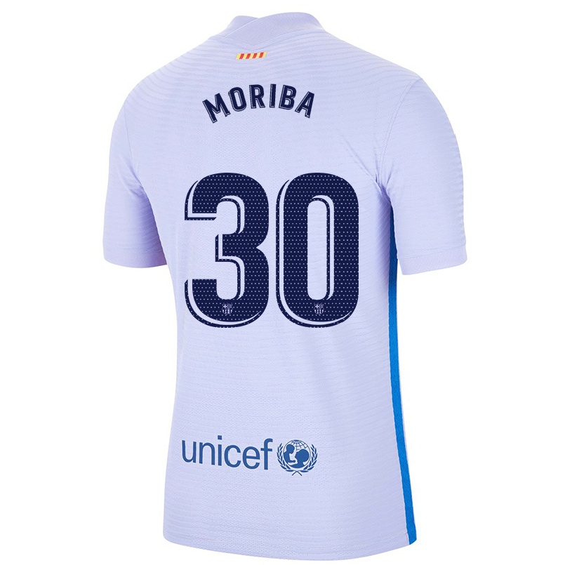 Herren Fußball Ilaix Moriba #30 Hellviolett Auswärtstrikot Trikot 2021/22 T-shirt