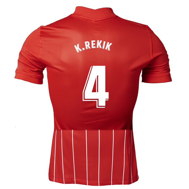 Herren Fußball Karim Rekik #4 Dunkelrot Auswärtstrikot Trikot 2021/22 T-shirt