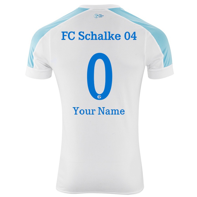 Herren Fußball Dein Name #0 Weiß Blau Auswärtstrikot Trikot 2021/22 T-shirt