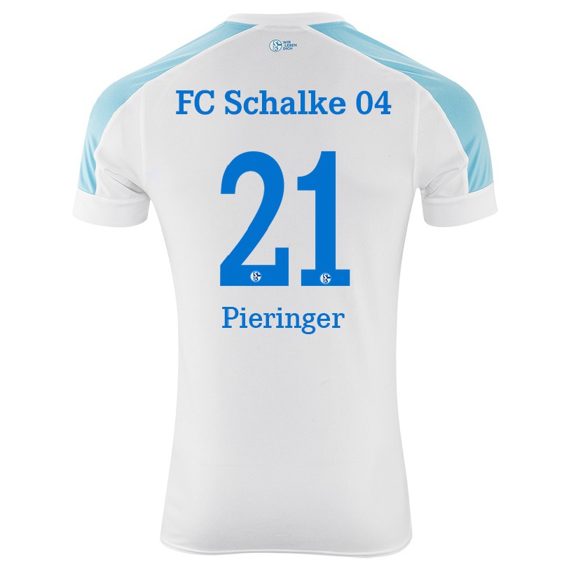 Herren Fußball Marvin Pieringer #21 Weiß Blau Auswärtstrikot Trikot 2021/22 T-shirt