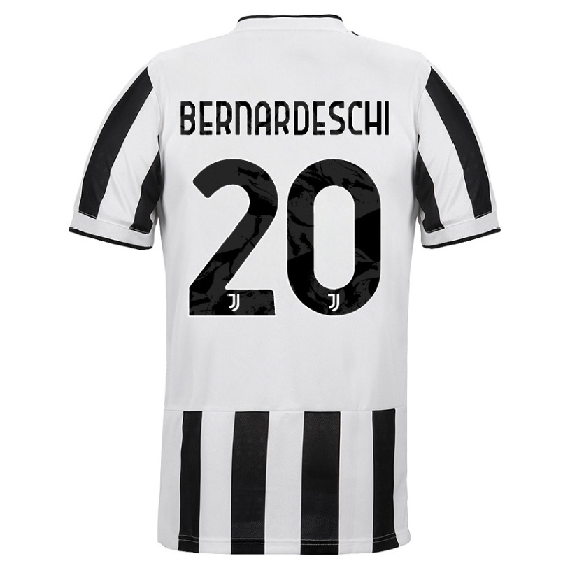 Herren Fußball Federico Bernardeschi #20 Weiß Schwarz Heimtrikot Trikot 2021/22 T-shirt