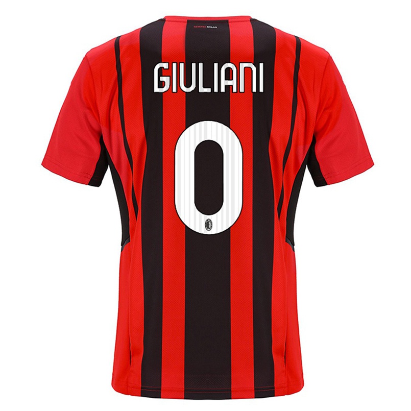 Herren Fußball Laura Giuliani #0 Rot Schwarz Heimtrikot Trikot 2021/22 T-shirt