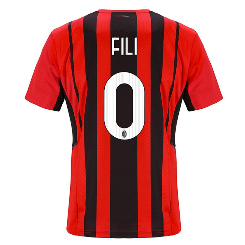 Herren Fußball Giuseppe Filì #0 Rot Schwarz Heimtrikot Trikot 2021/22 T-shirt