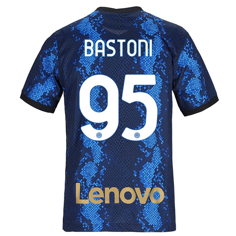 Herren Fußball Alessandro Bastoni #95 Dunkelblau Heimtrikot Trikot 2021/22 T-shirt