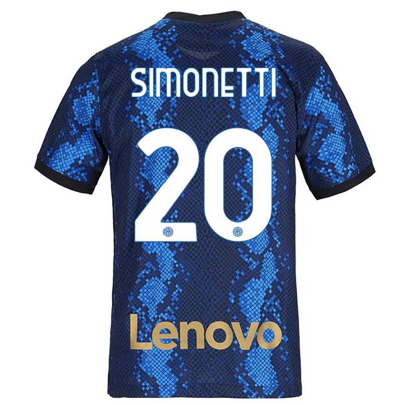 Herren Fußball Flaminia Simonetti #20 Dunkelblau Heimtrikot Trikot 2021/22 T-shirt
