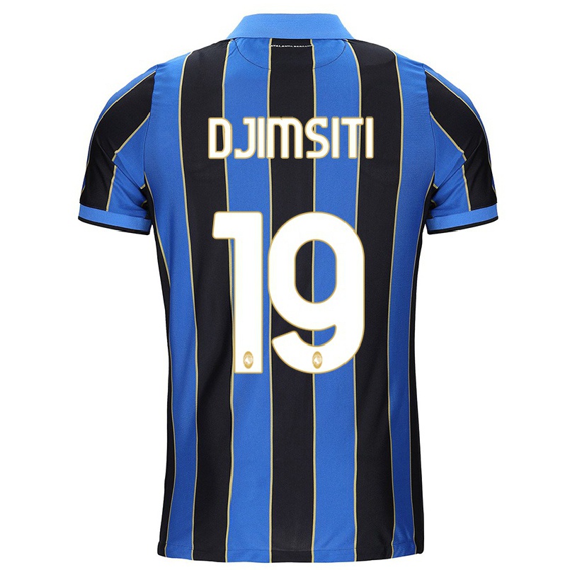 Herren Fußball Berat Djimsiti #19 Schwarz Blau Heimtrikot Trikot 2021/22 T-shirt