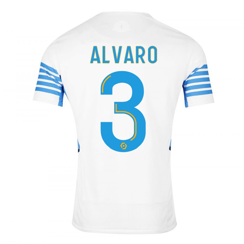 Herren Fußball Alvaro Gonzalez #3 Weiß Heimtrikot Trikot 2021/22 T-shirt