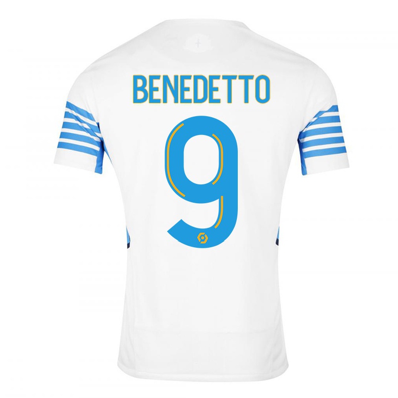 Herren Fußball Dario Benedetto #9 Weiß Heimtrikot Trikot 2021/22 T-shirt