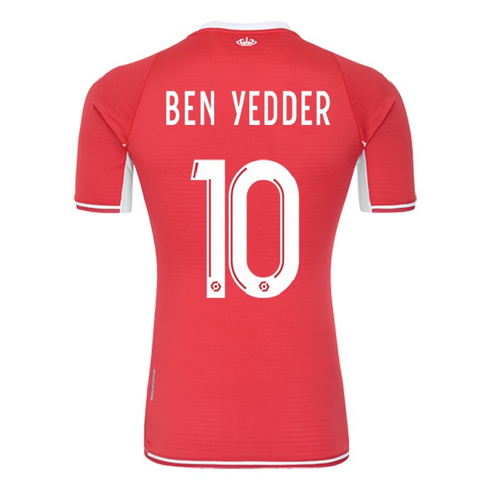 Herren Fußball Wissam Ben Yedder #10 Rot-weib Heimtrikot Trikot 2021/22 T-shirt