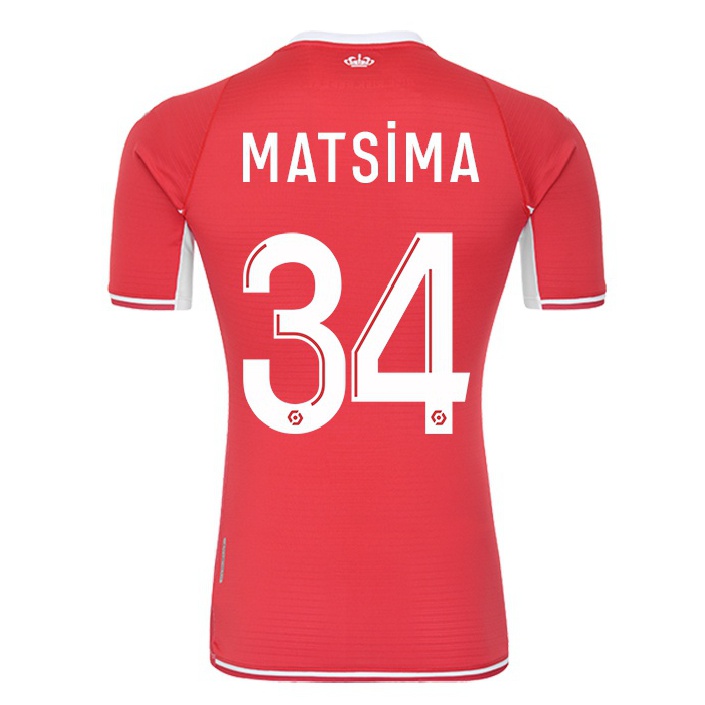 Herren Fußball Chrislain Matsima #34 Rot-weib Heimtrikot Trikot 2021/22 T-shirt