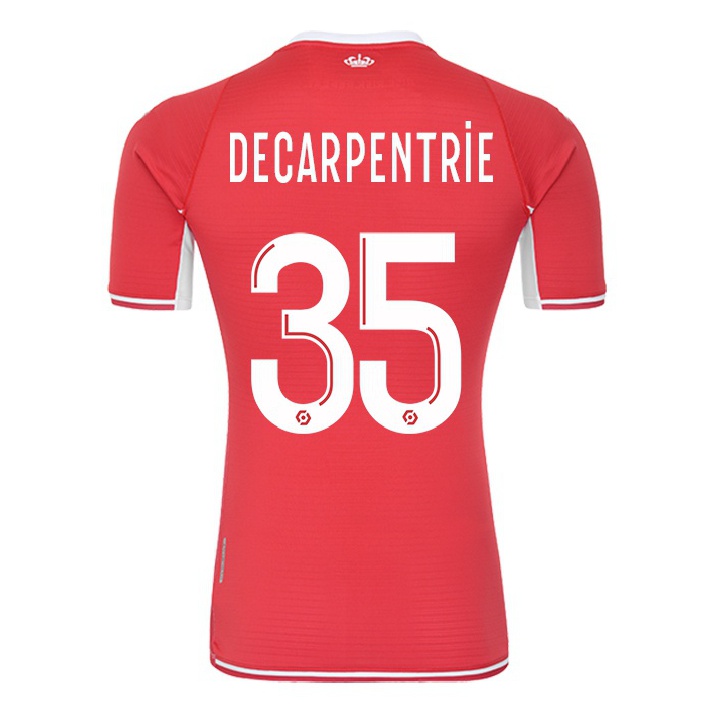 Herren Fußball Valentin Decarpentrie #35 Rot-weib Heimtrikot Trikot 2021/22 T-shirt