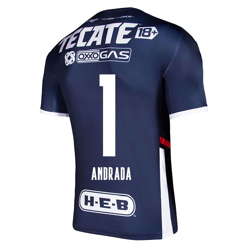 Herren Fußball Esteban Andrada #1 Navy Blau Heimtrikot Trikot 2021/22 T-shirt