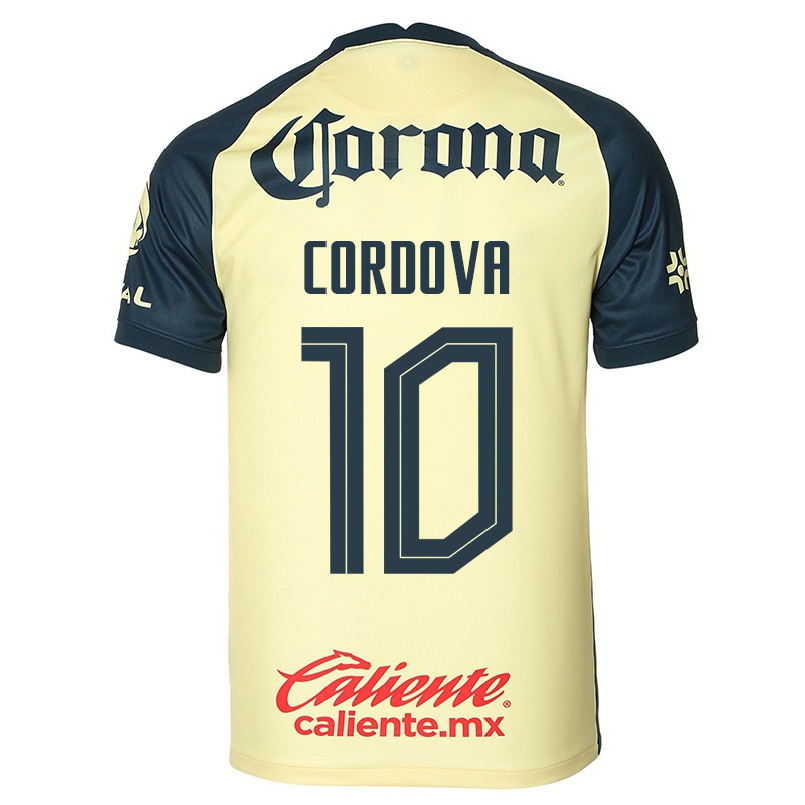 Herren Fußball Sebastian Cordova #10 Gelb Heimtrikot Trikot 2021/22 T-shirt
