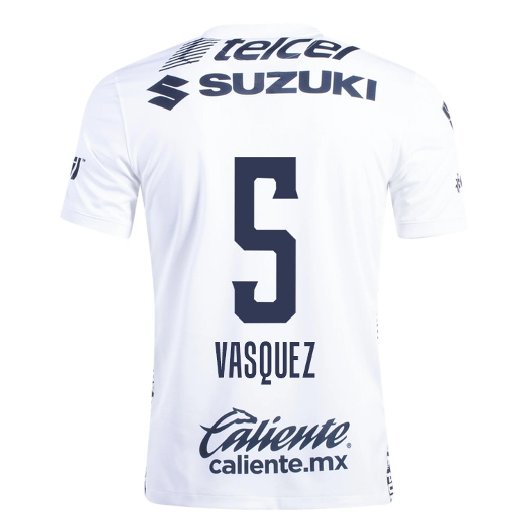 Herren Fußball Johan Vasquez #5 Weiß Heimtrikot Trikot 2021/22 T-shirt
