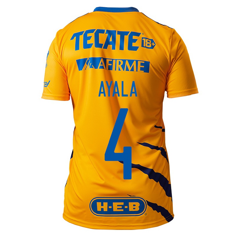 Herren Fußball Hugo Ayala #4 Gelb Heimtrikot Trikot 2021/22 T-shirt