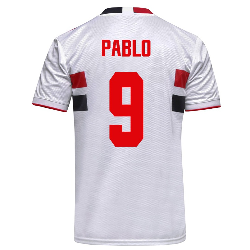 Herren Fußball Pablo #9 Weiß Heimtrikot Trikot 2021/22 T-shirt