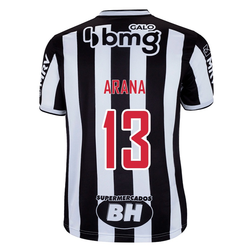 Herren Fußball Guilherme Arana #13 Weiß Schwarz Heimtrikot Trikot 2021/22 T-shirt