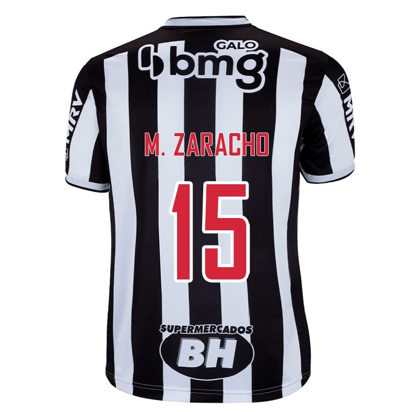 Herren Fußball Matias Zaracho #15 Weiß Schwarz Heimtrikot Trikot 2021/22 T-shirt