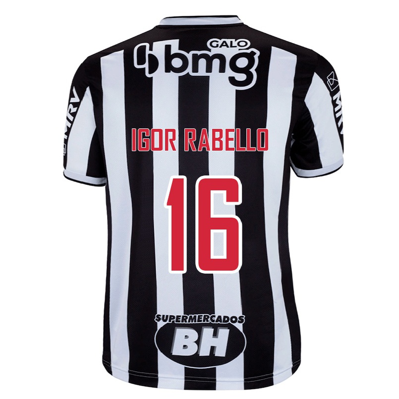 Herren Fußball Igor Rabello #16 Weiß Schwarz Heimtrikot Trikot 2021/22 T-shirt
