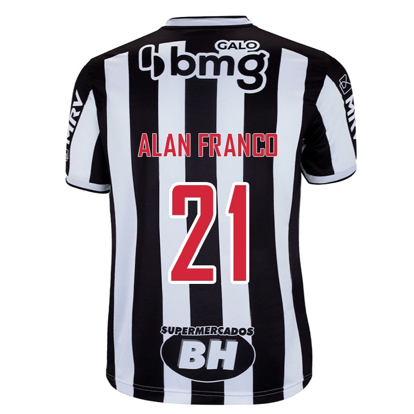 Herren Fußball Alan Franco #21 Weiß Schwarz Heimtrikot Trikot 2021/22 T-shirt
